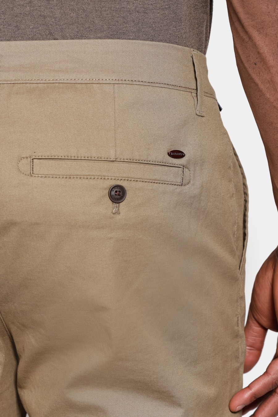 Calça Chino Algodão Premium Básica Caqui — foto 4 de 6