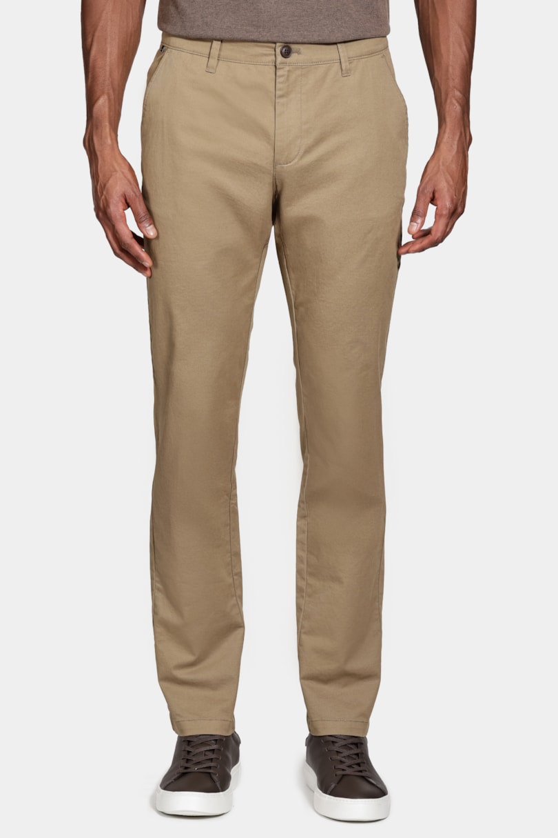 Calça Chino Algodão Premium Básica Caqui