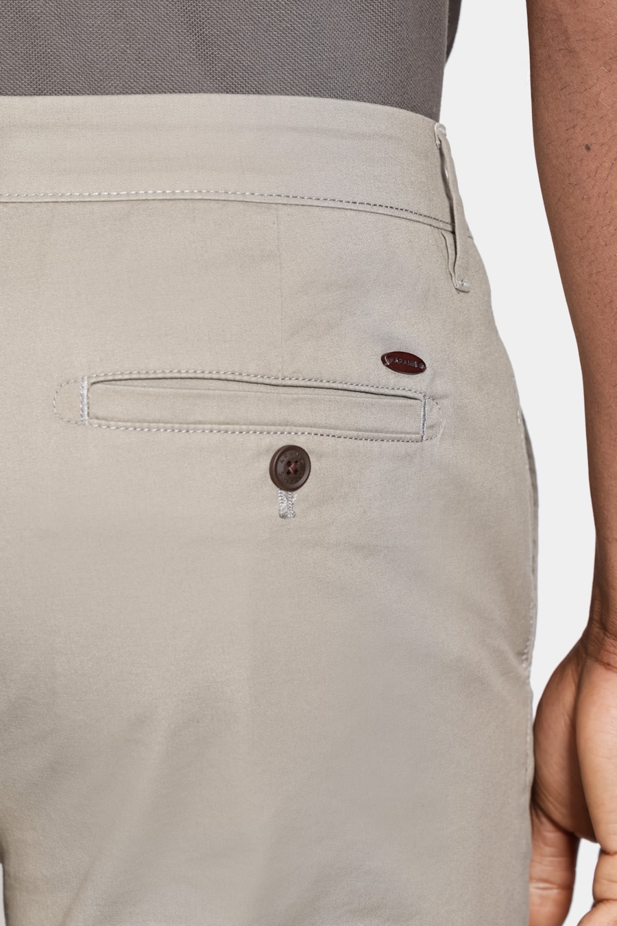 Calça Chino Algodão Premium Básica Cinza Rato — foto 4 de 6