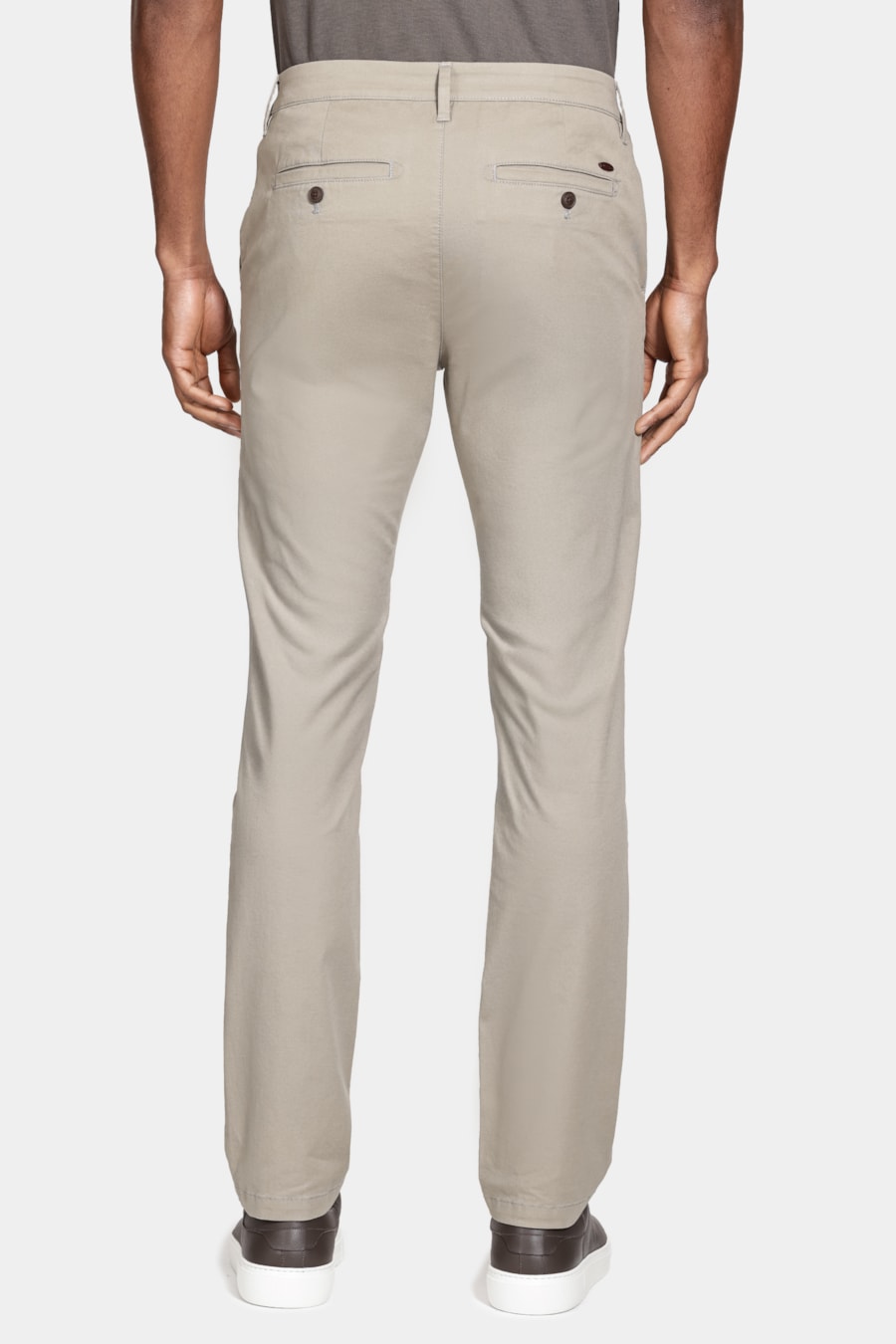 Calça Chino Algodão Premium Básica Cinza Rato — foto 5 de 6