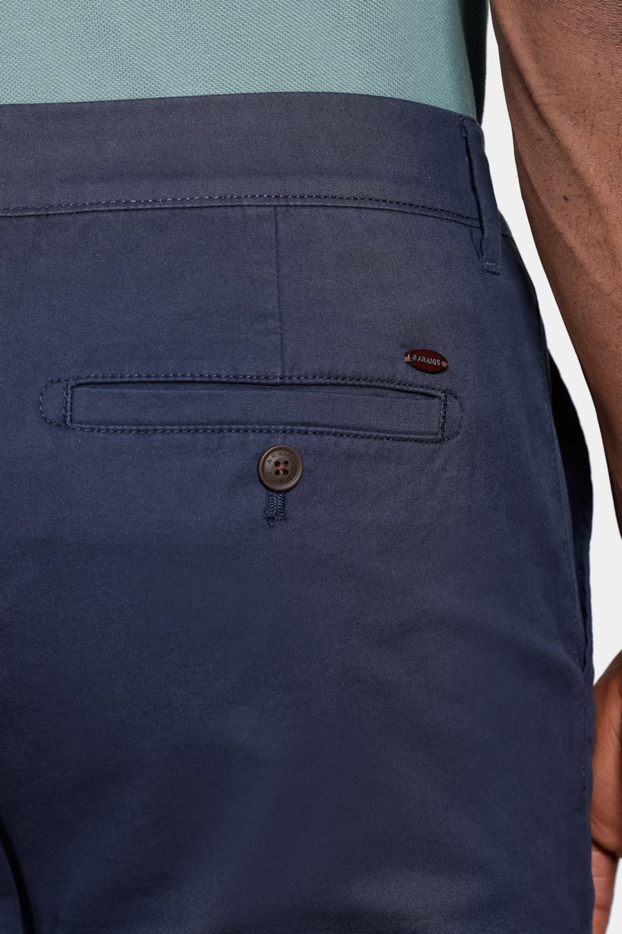 Calça Chino Algodão Premium Básica Marinho — foto 4 de 6