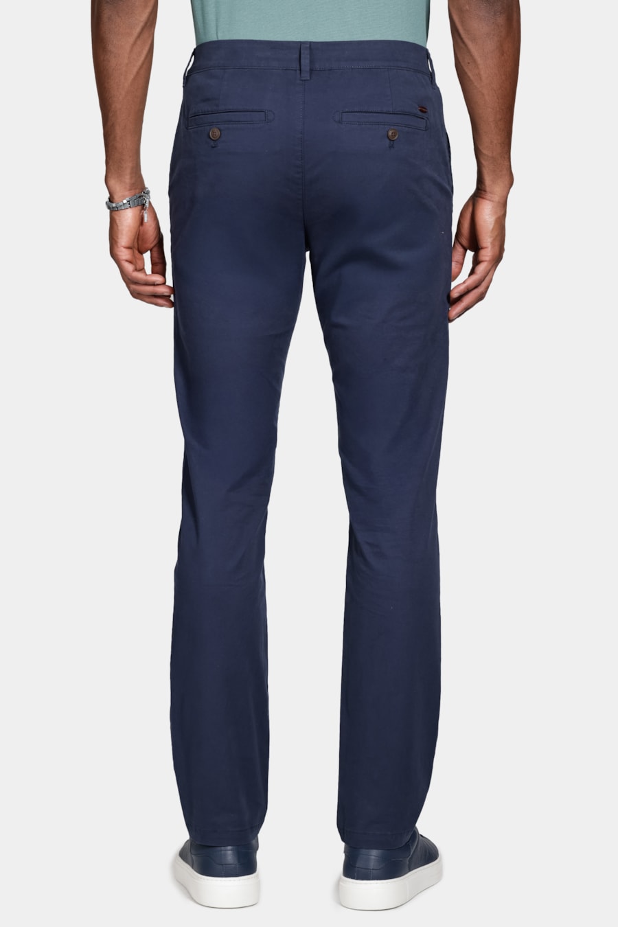 Calça Chino Algodão Premium Básica Marinho — foto 5 de 6