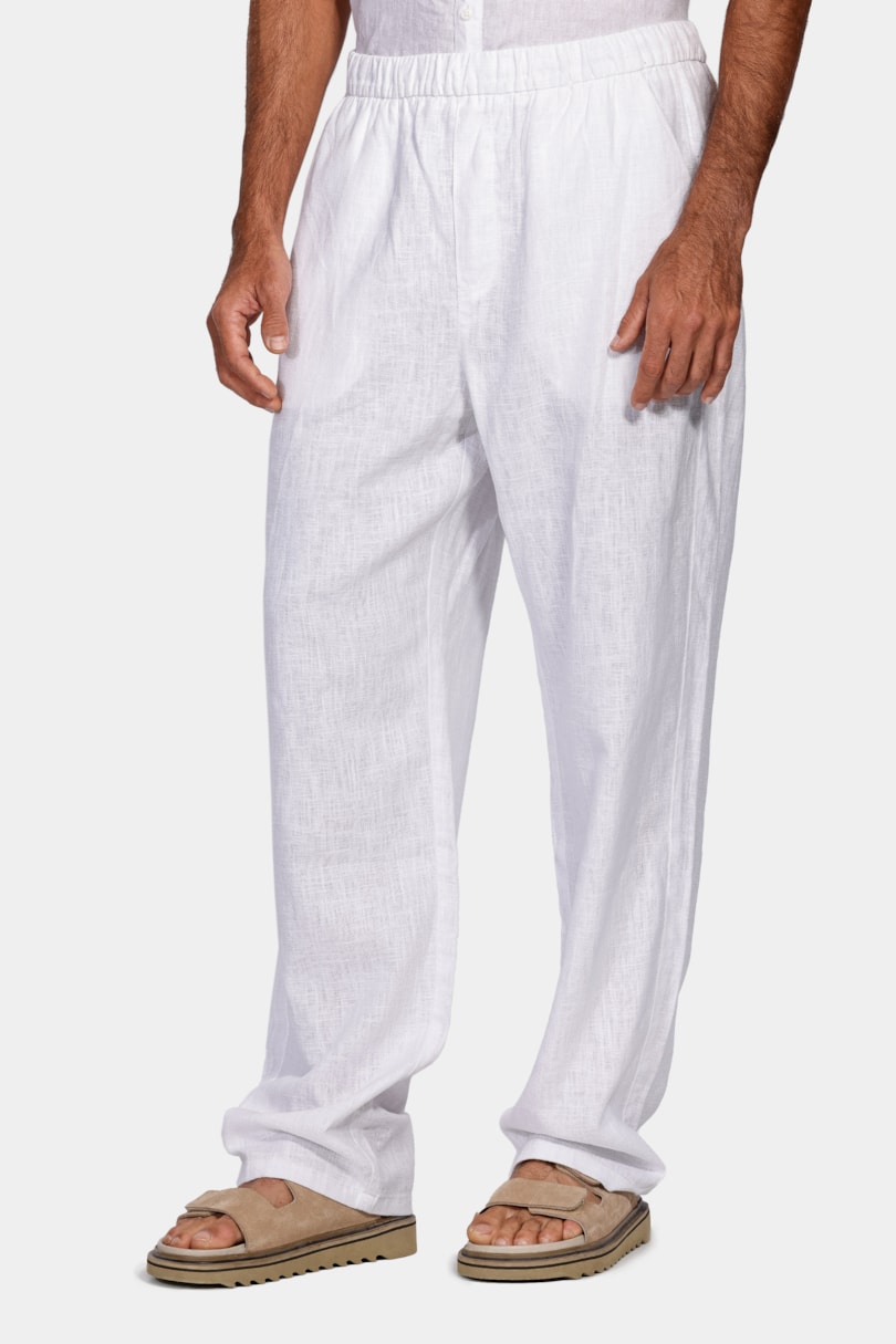 Calça Chino Ampla Rústica Branco