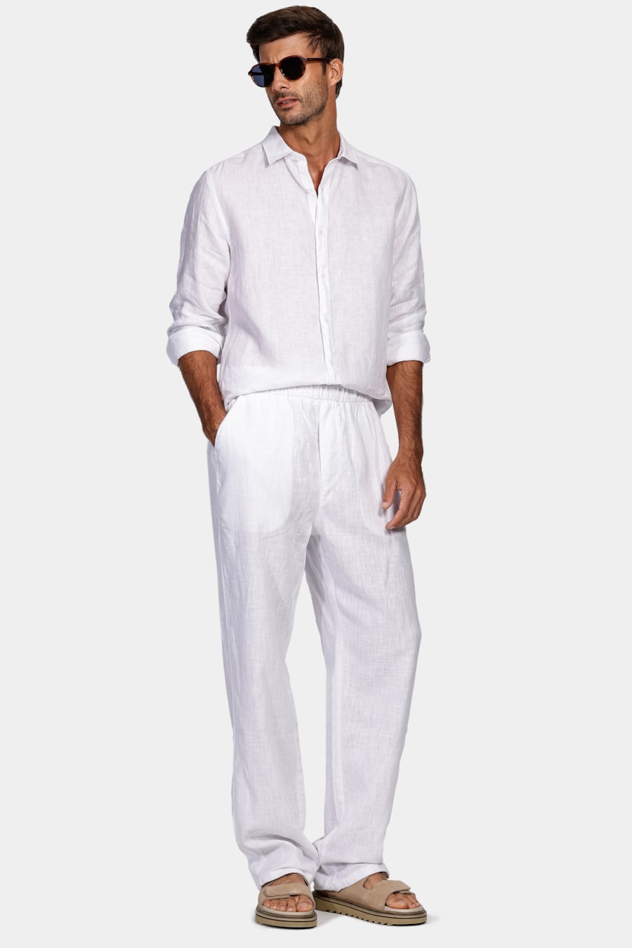 Calça Chino Ampla Rústica Branco — foto 2 de 5