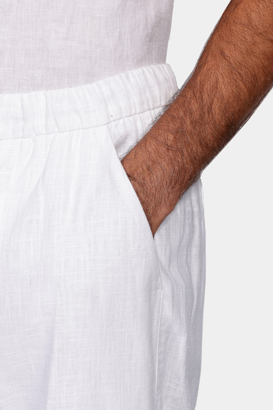 Calça Chino Ampla Rústica Branco — foto 3 de 5