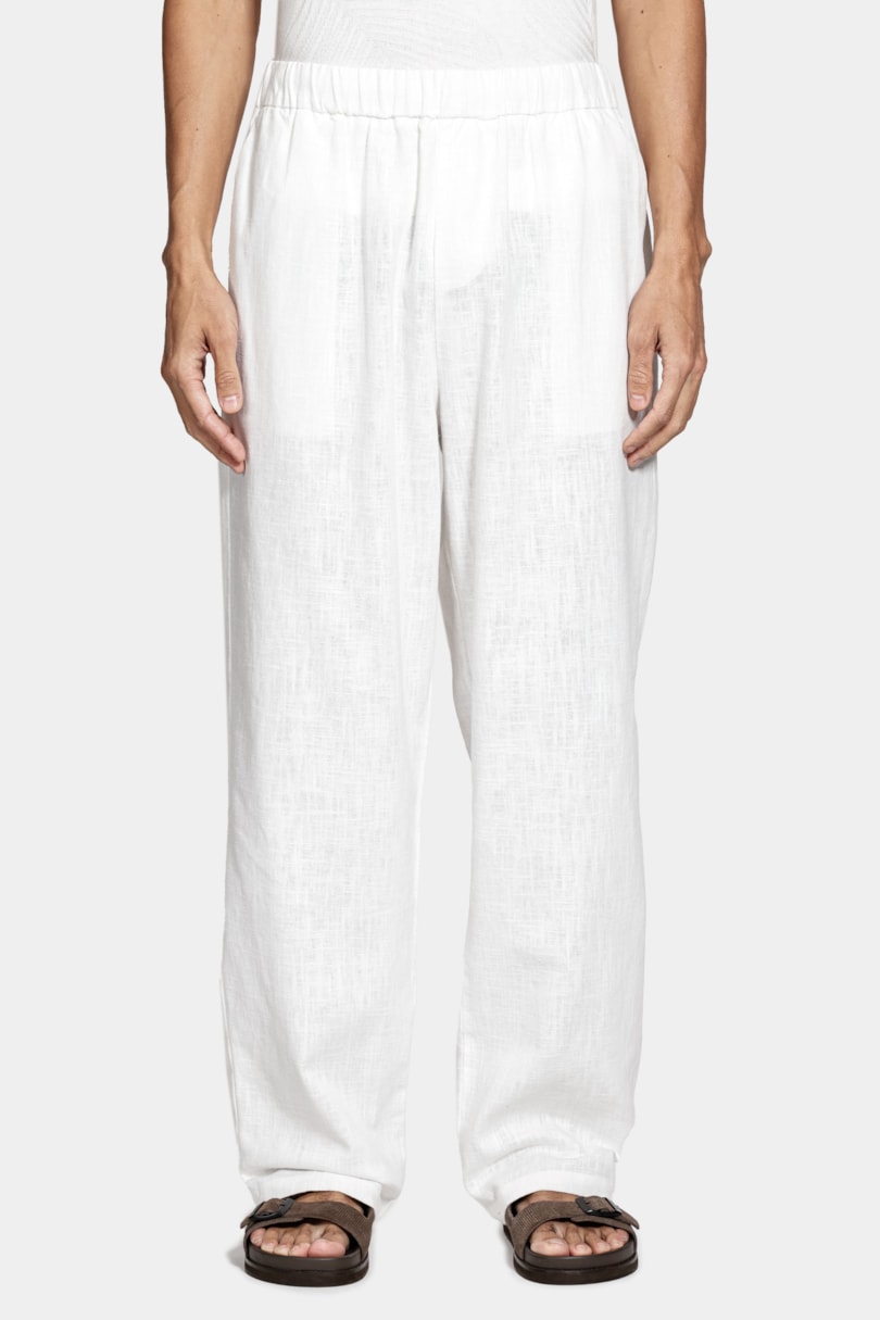 Calca Chino Ampla Rustica Off White