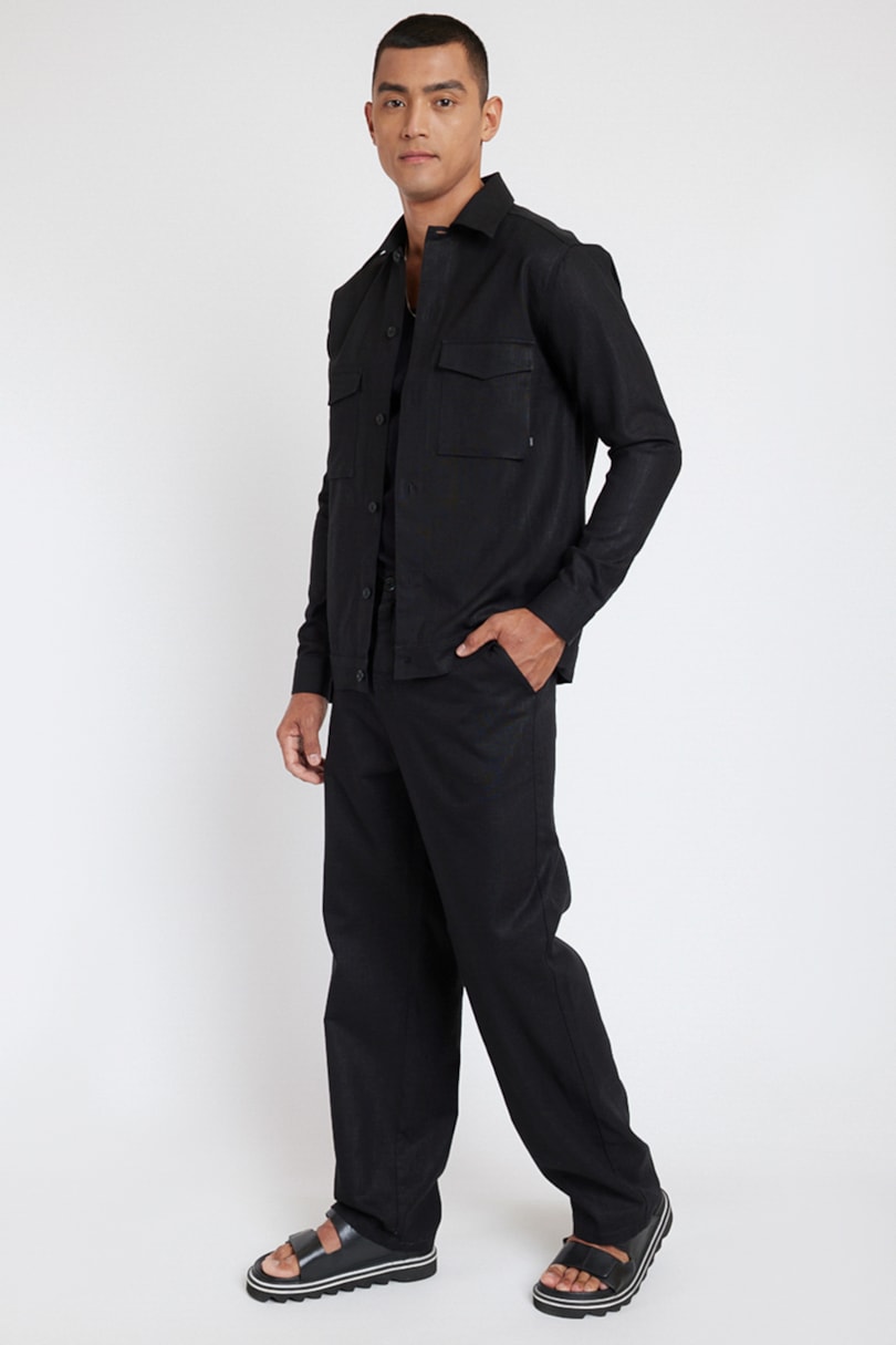 Calça Chino Ampla Rústica Preto