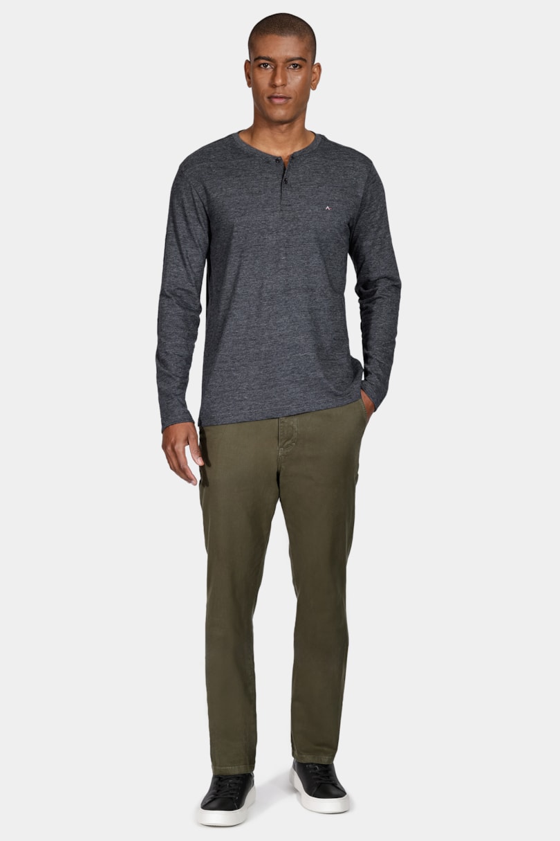 Calça Chino Básica Verde Militar