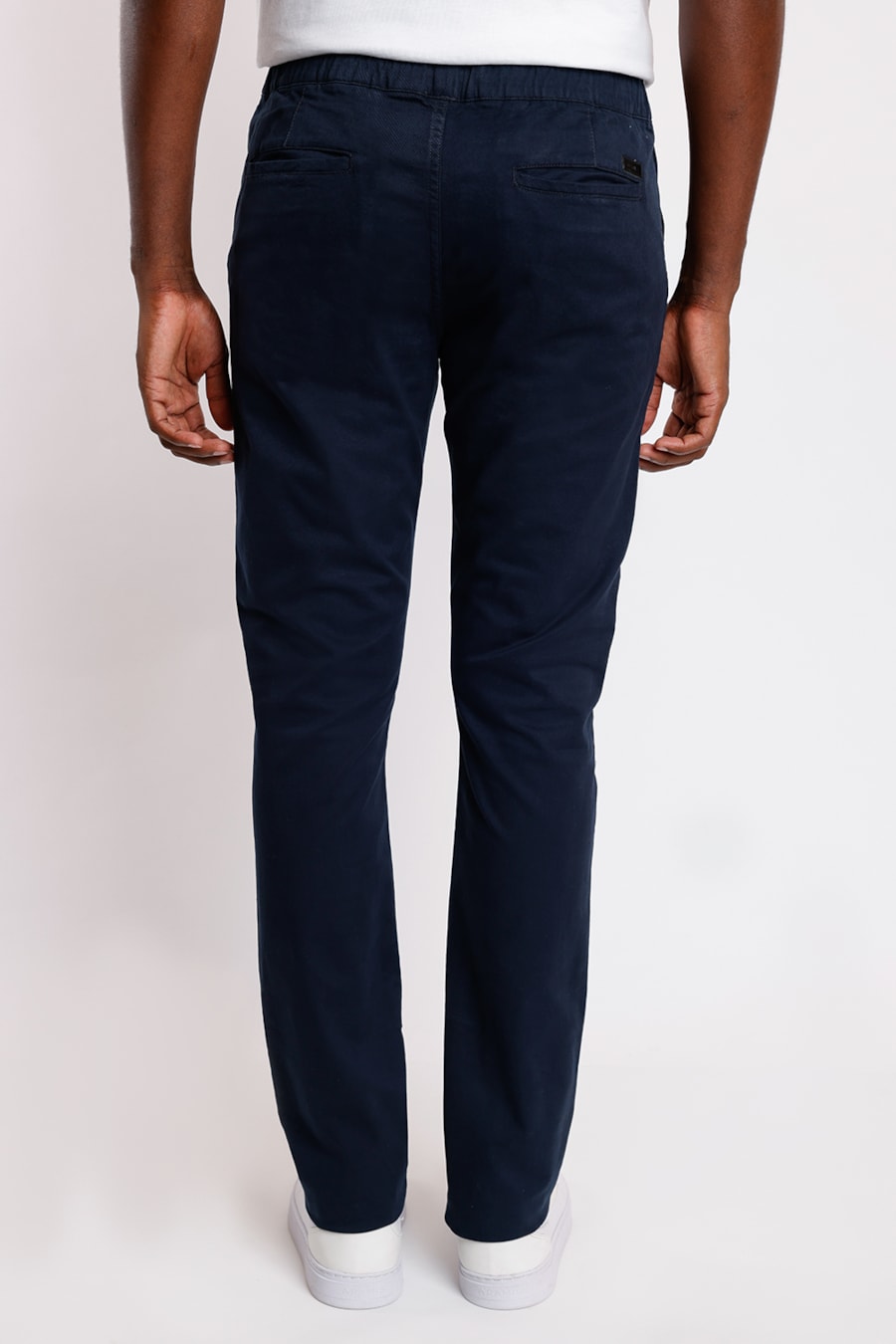 Calça Chino Bolso Faca Elástico Color Marinho — foto 3 de 3