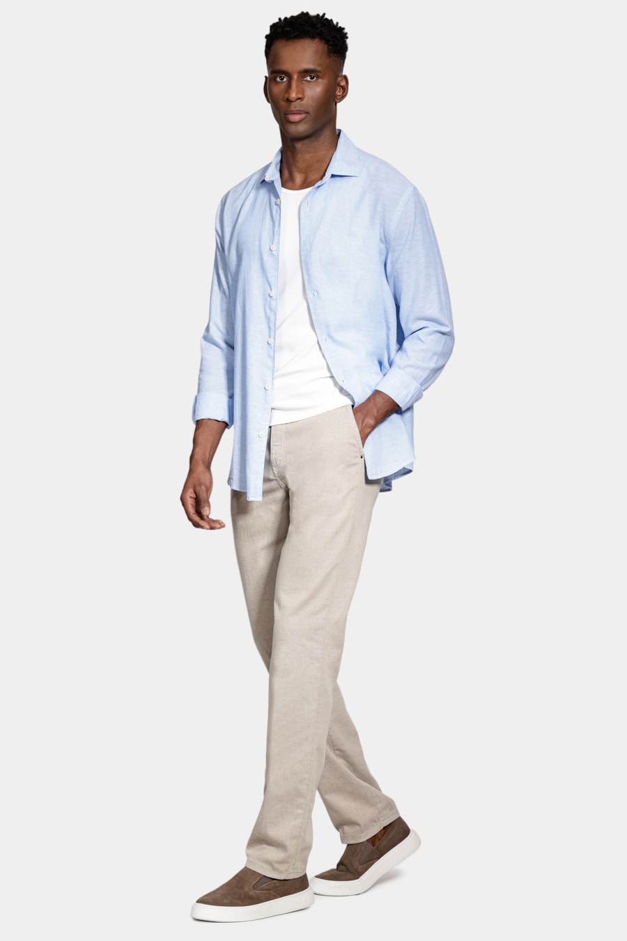 Calça Chino Bolso Faca Moline Areia — foto 2 de 6