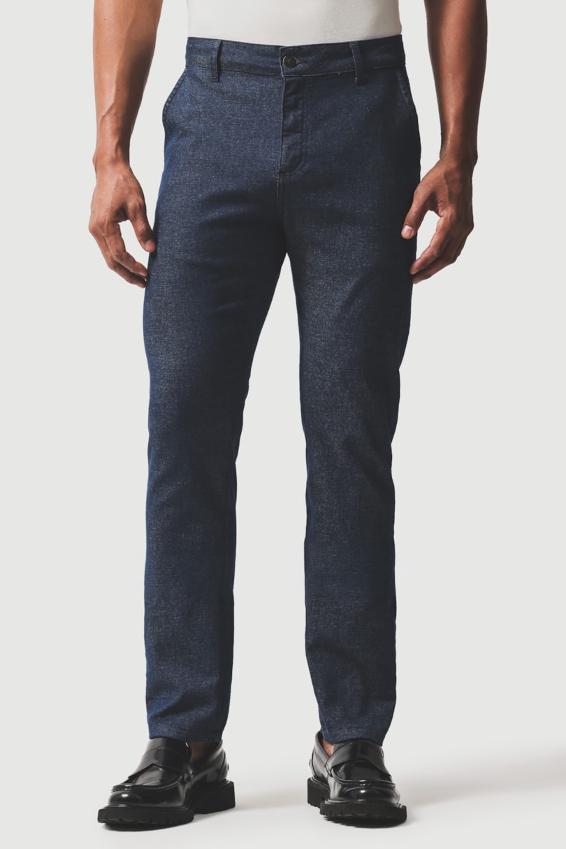 Calça Chino Bolso Faca Moline Azul Índigo
