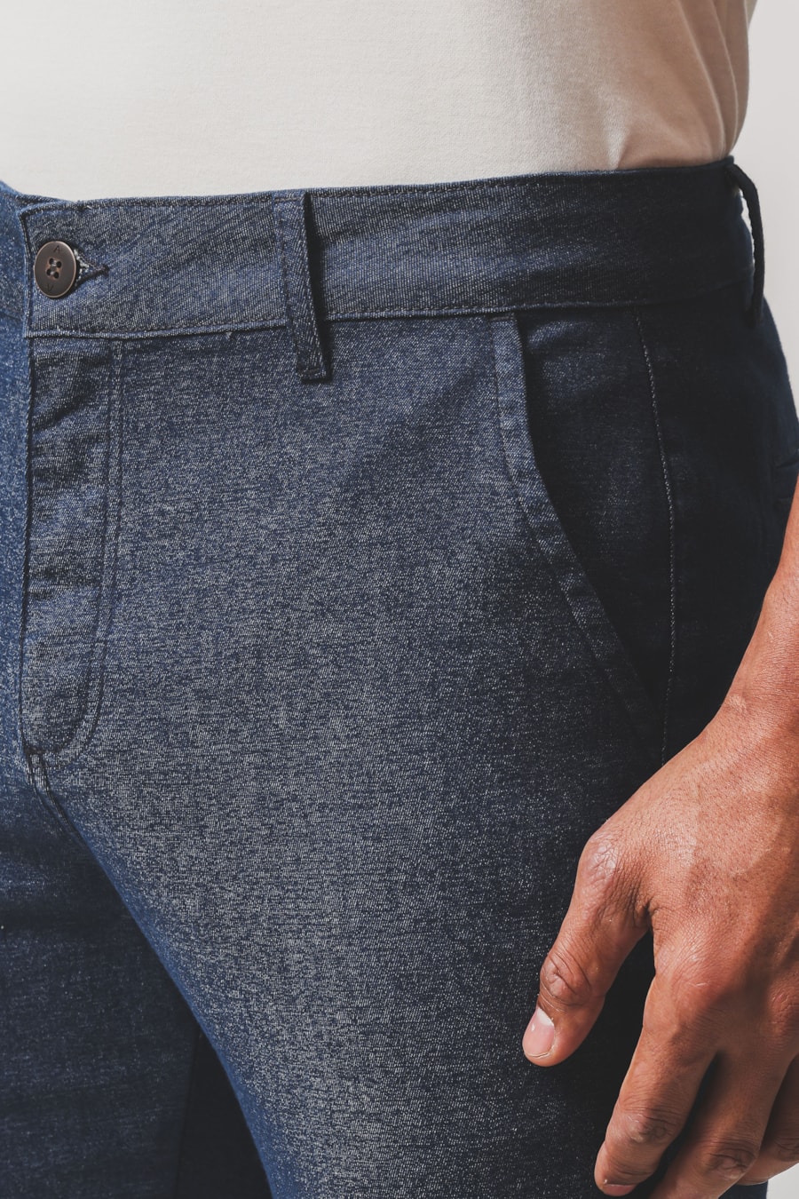 Calça Chino Bolso Faca Moline Azul Índigo — foto 6 de 11