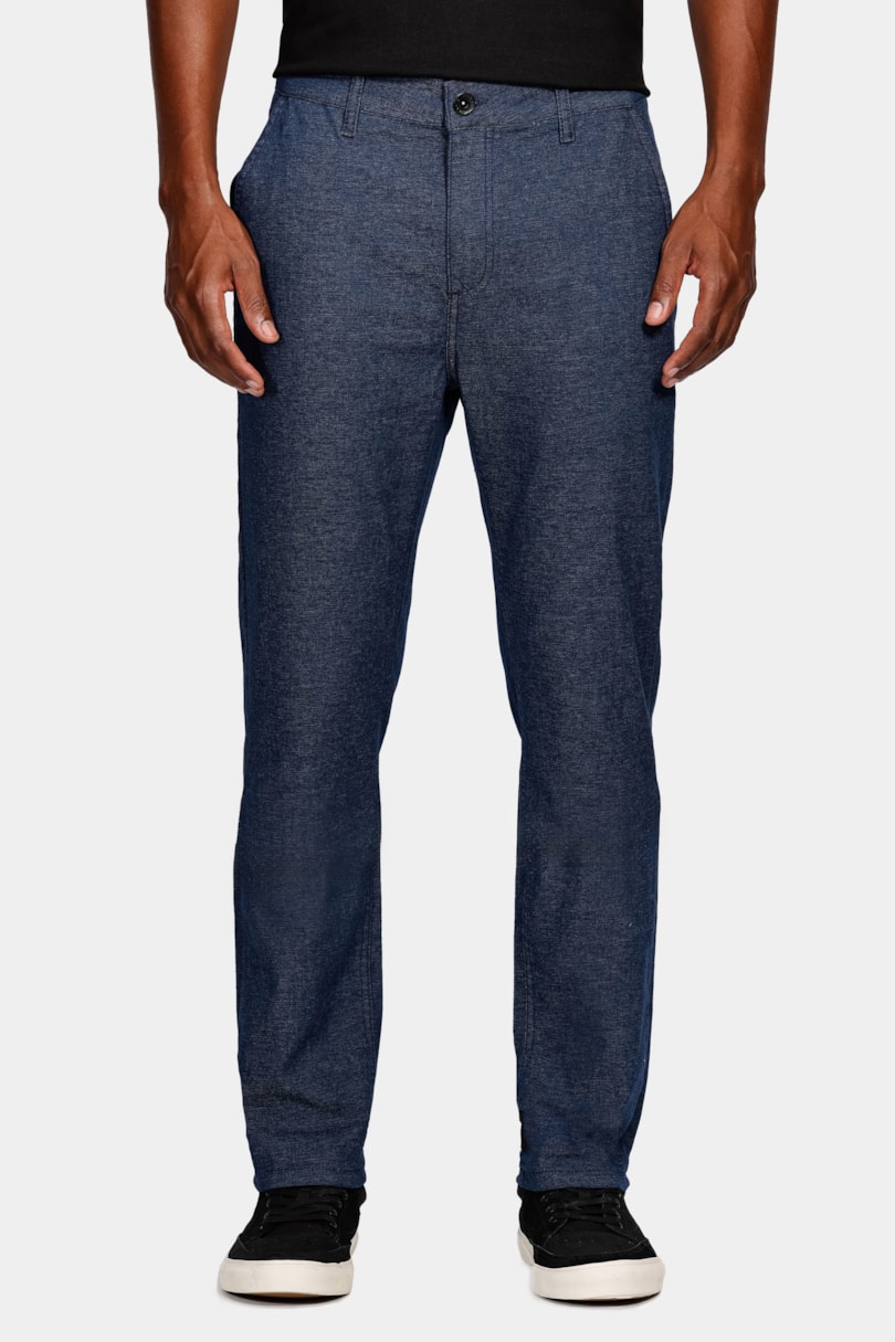 Calça Chino Bolso Faca Moline Azul Índigo