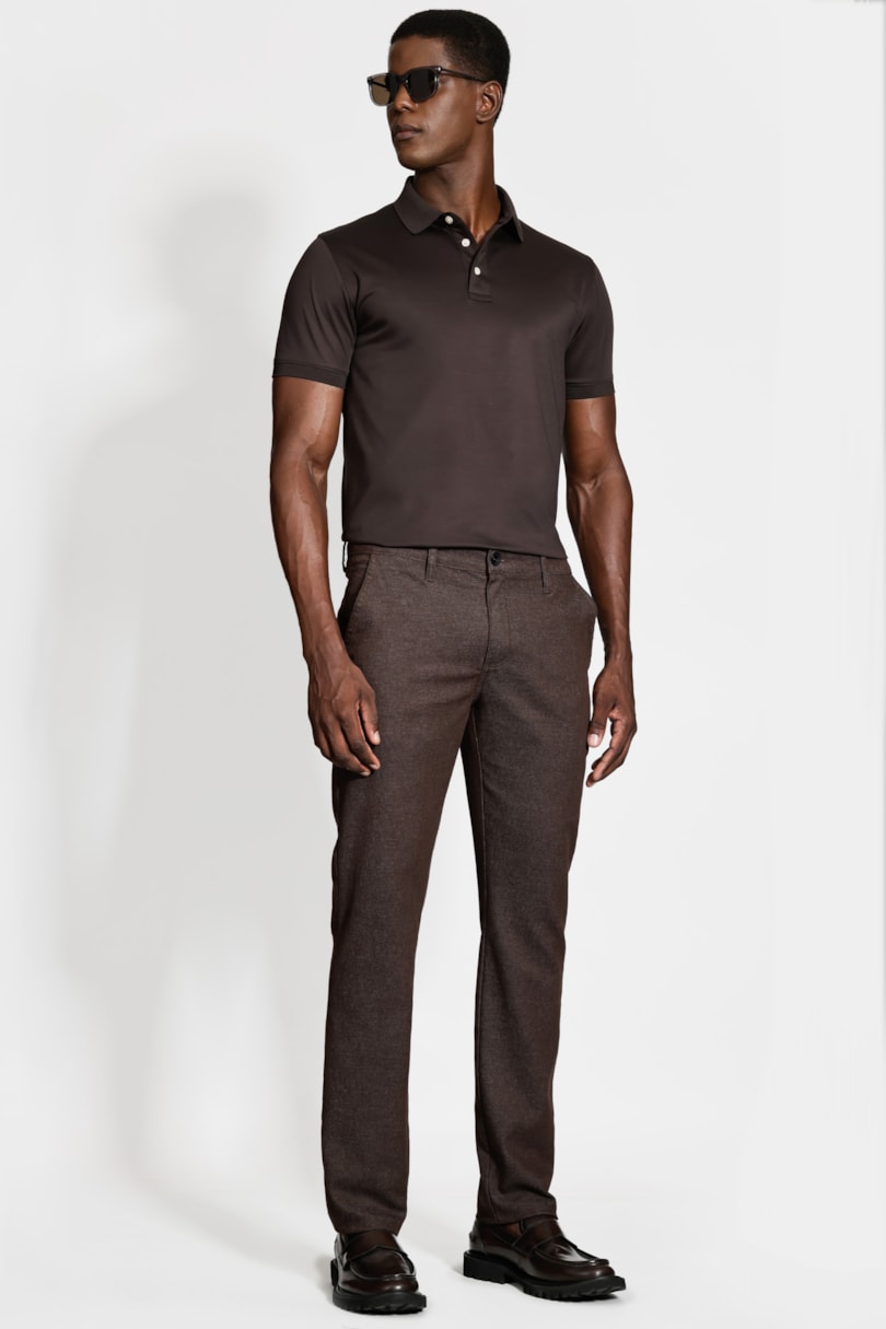 Calça Chino Bolso Faca Moline Café