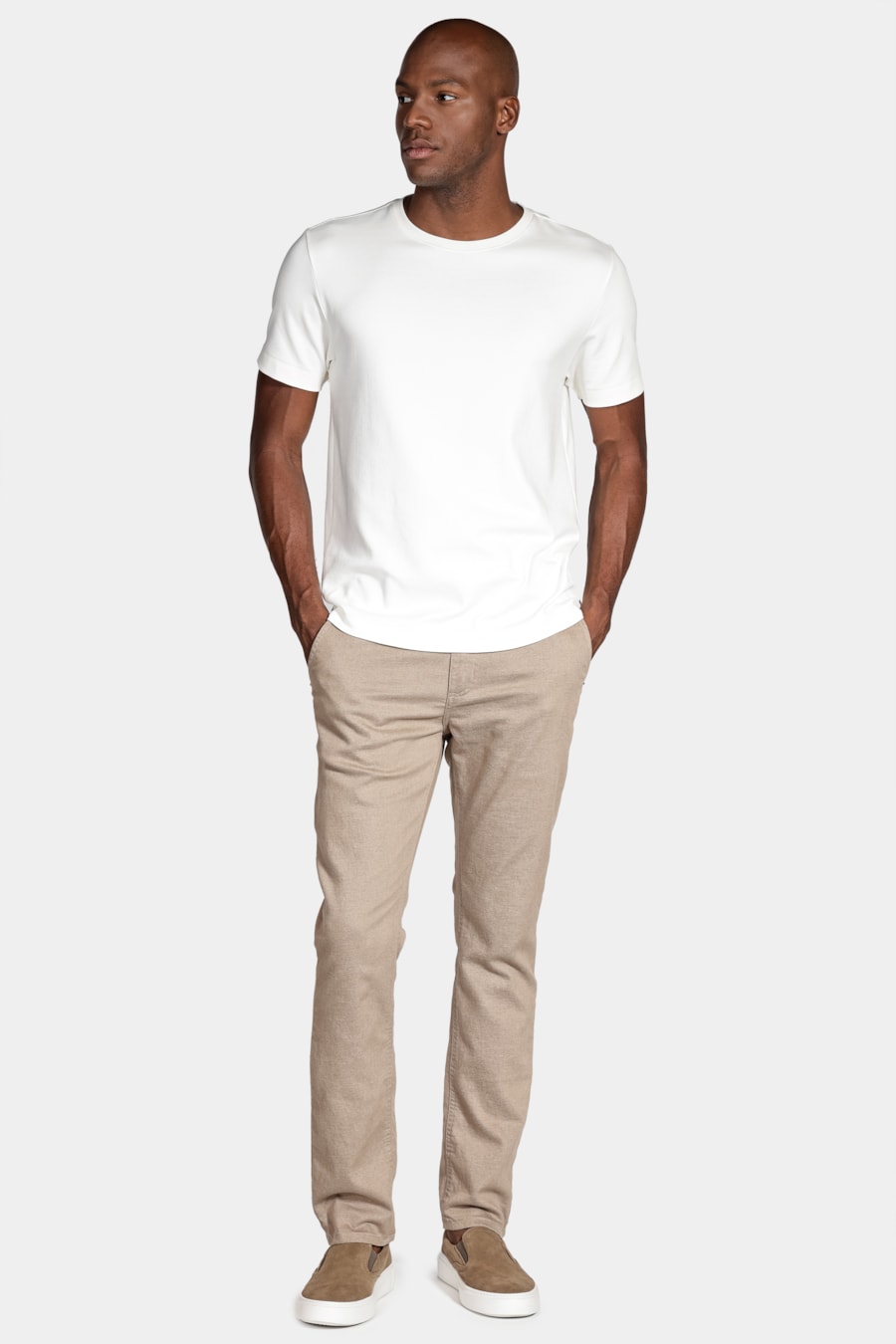 Calça Chino Bolso Faca Moline Cáqui — foto 2 de 5