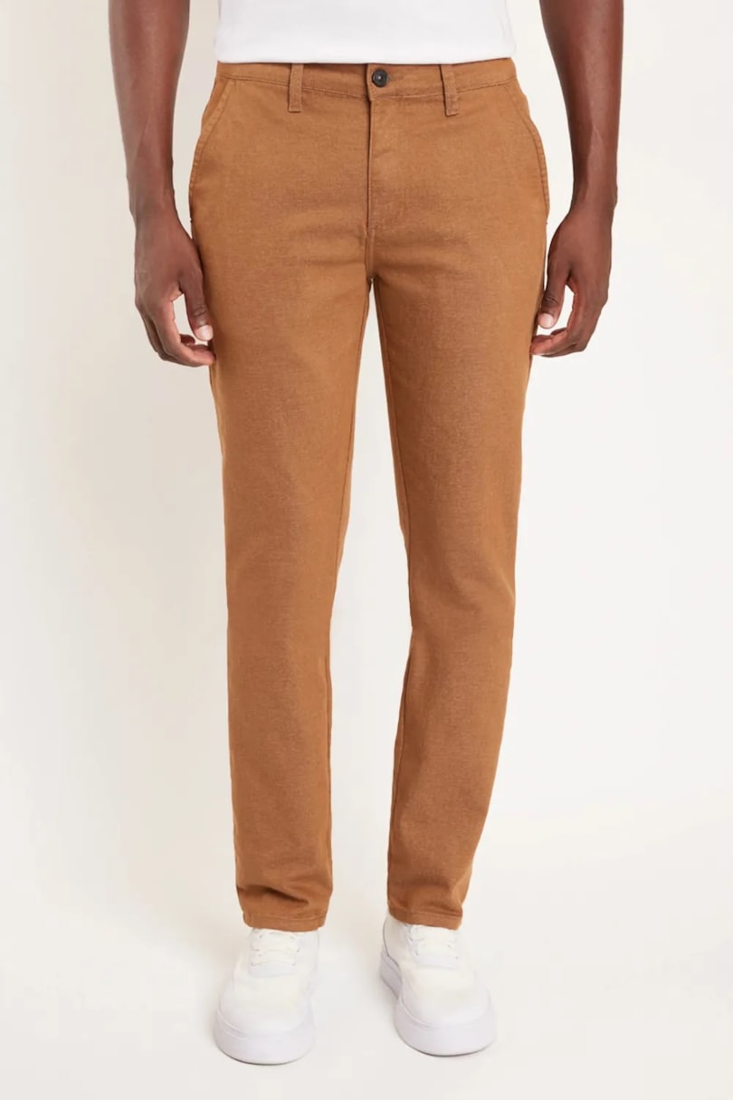 Calça Chino Bolso Faca Moline Caramelo
