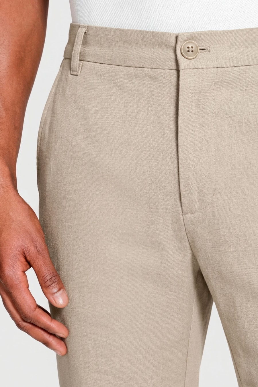 Calça Chino Clássica Slim Travel Areia — foto 3 de 6
