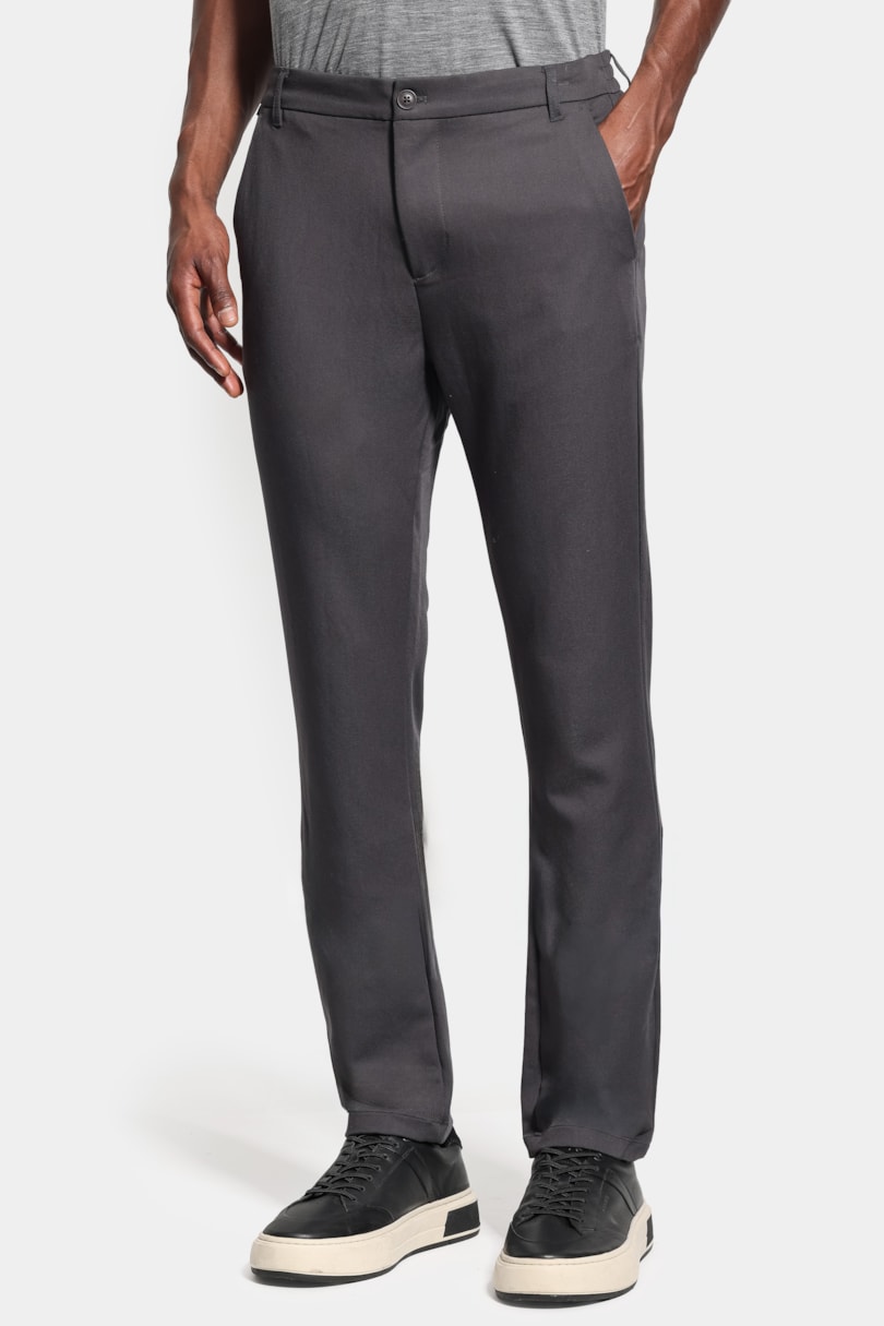 Calça Chino Clássica Slim Travel Chumbo