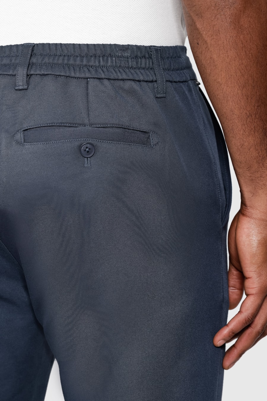 Calça Chino Clássica Slim Travel Marinho — foto 4 de 6
