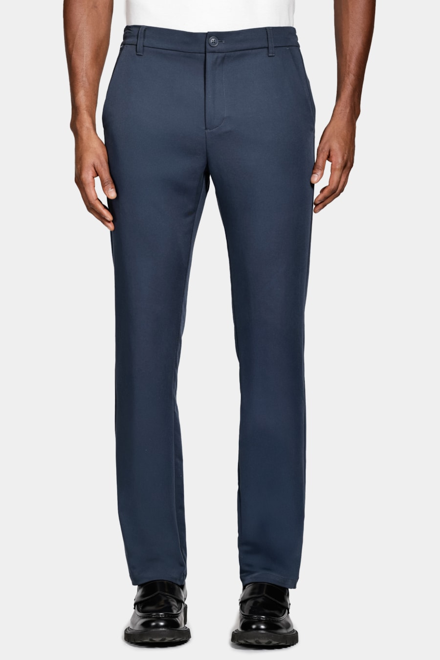 Calça Chino Clássica Slim Travel Marinho — foto 1 de 6