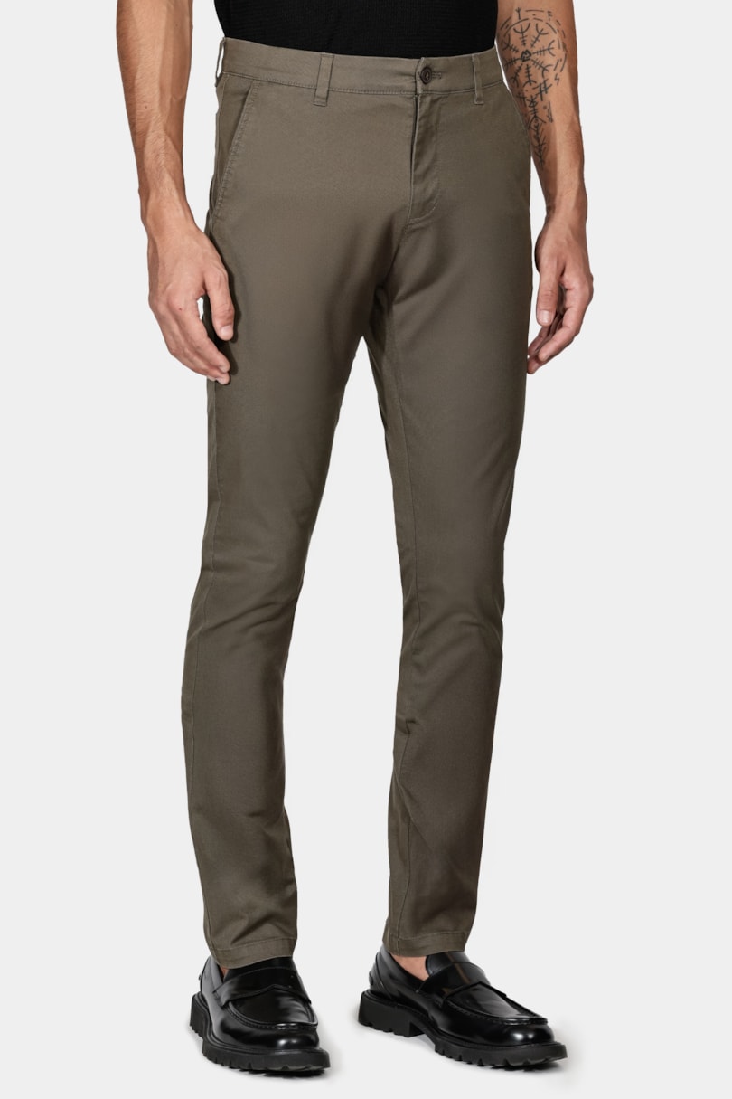 Calça Chino Clássica Verde Militar