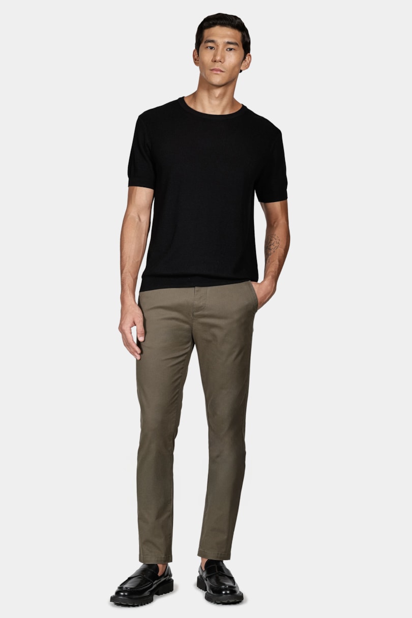 Calça Chino Clássica Verde Militar