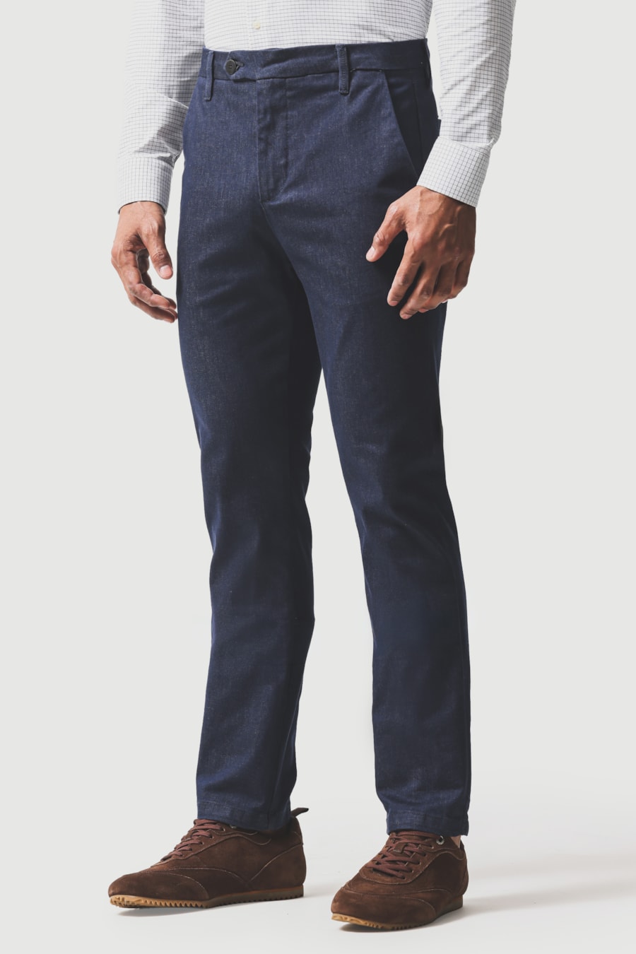 Calça Chino Color Cós Martelo Marinho — foto 1 de 5