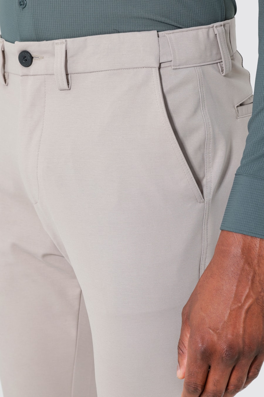 Calça Chino de Malha Moovex Cáqui — foto 3 de 7