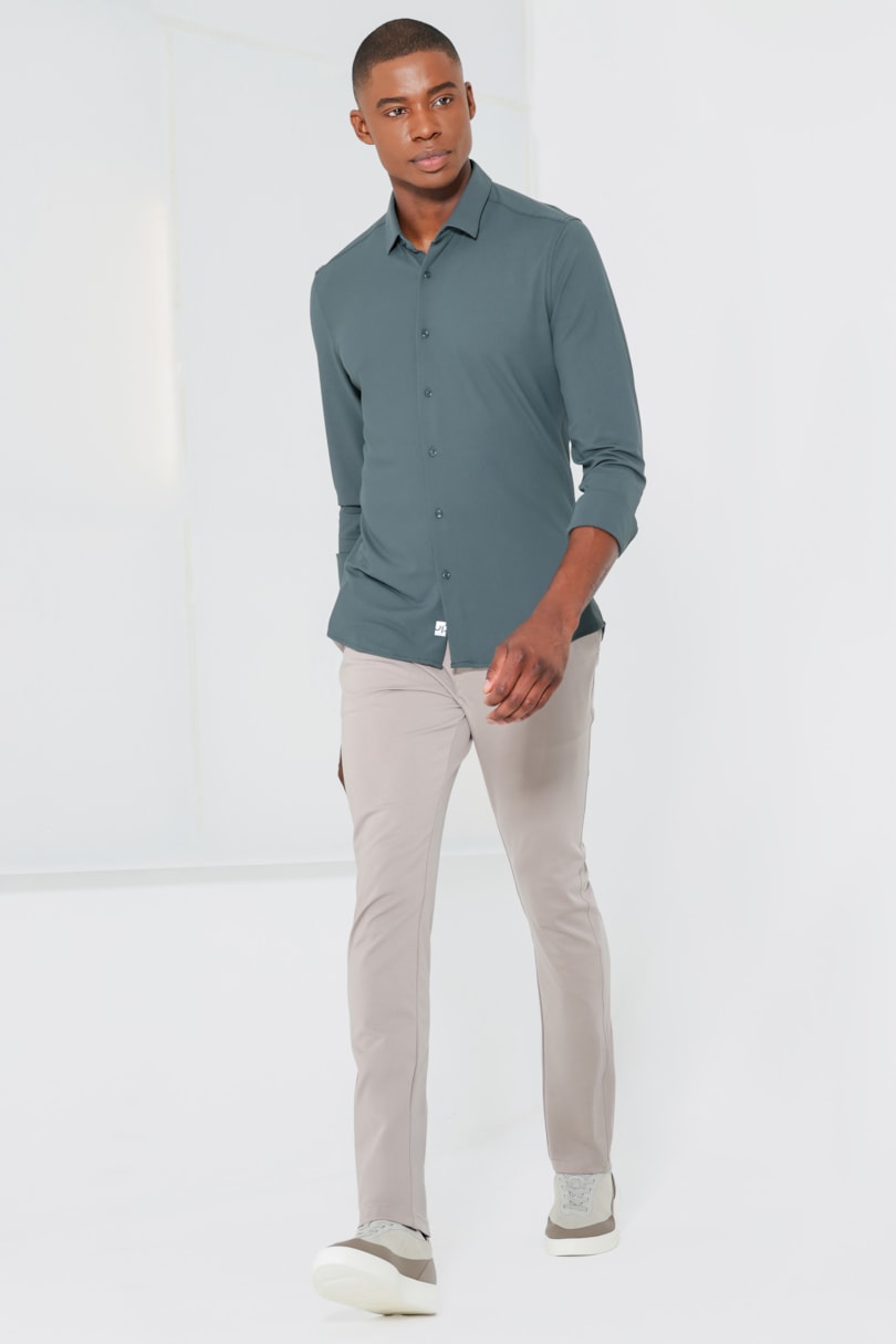 Calça Chino de Malha Moovex Cáqui