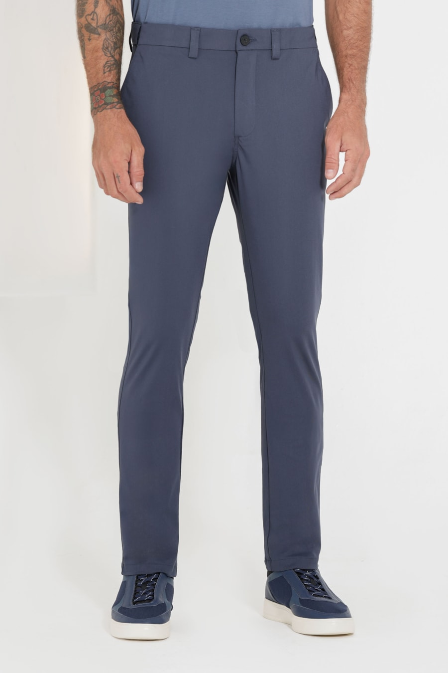 Calça Chino de Malha Moovex Marinho — foto 1 de 6
