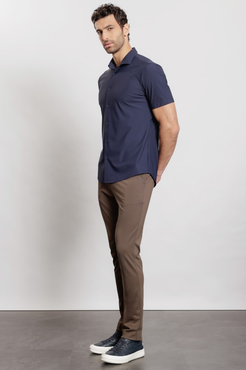Calça Chino de Malha Moovex Verde Militar