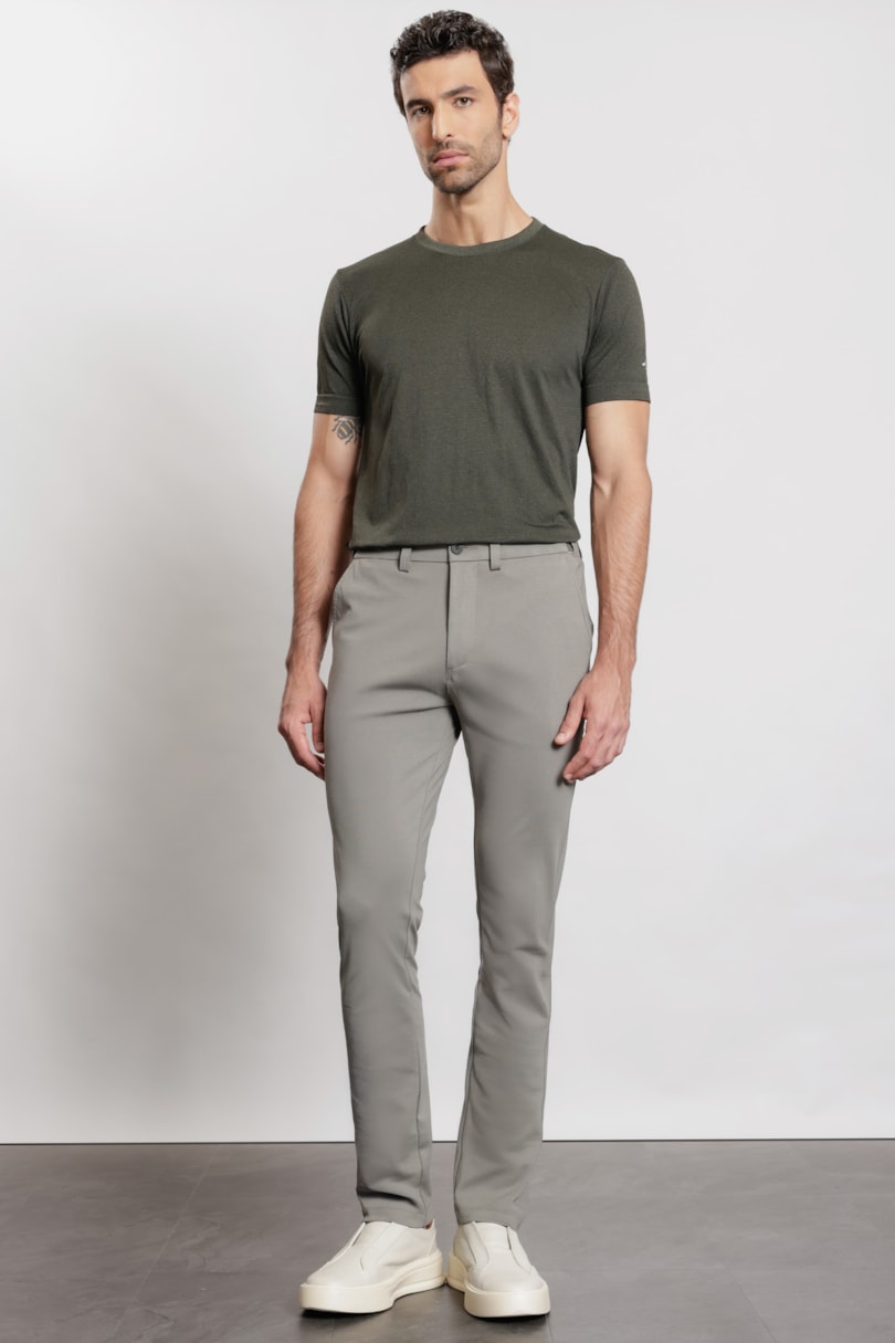 Calça Chino de Malha Moovex Verde Oliva