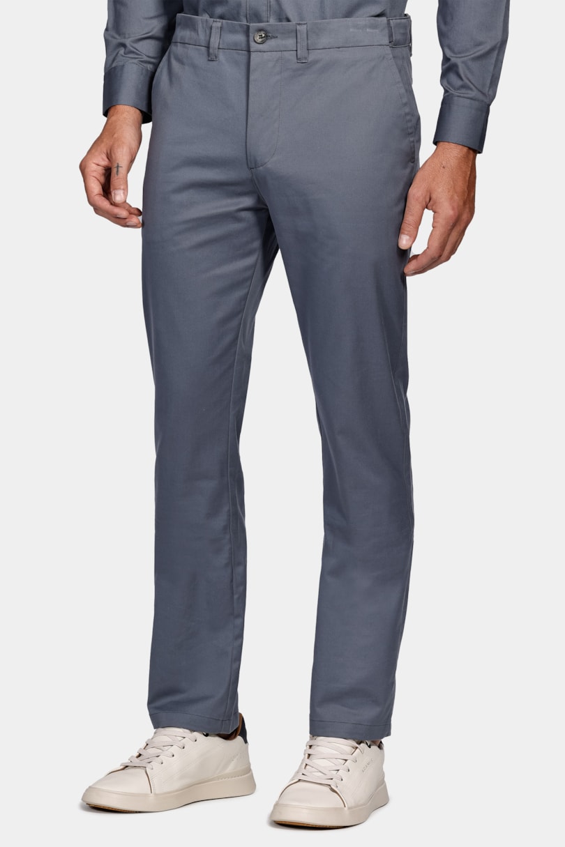 Calça Chino Estilo Moovex Azul Alumínio