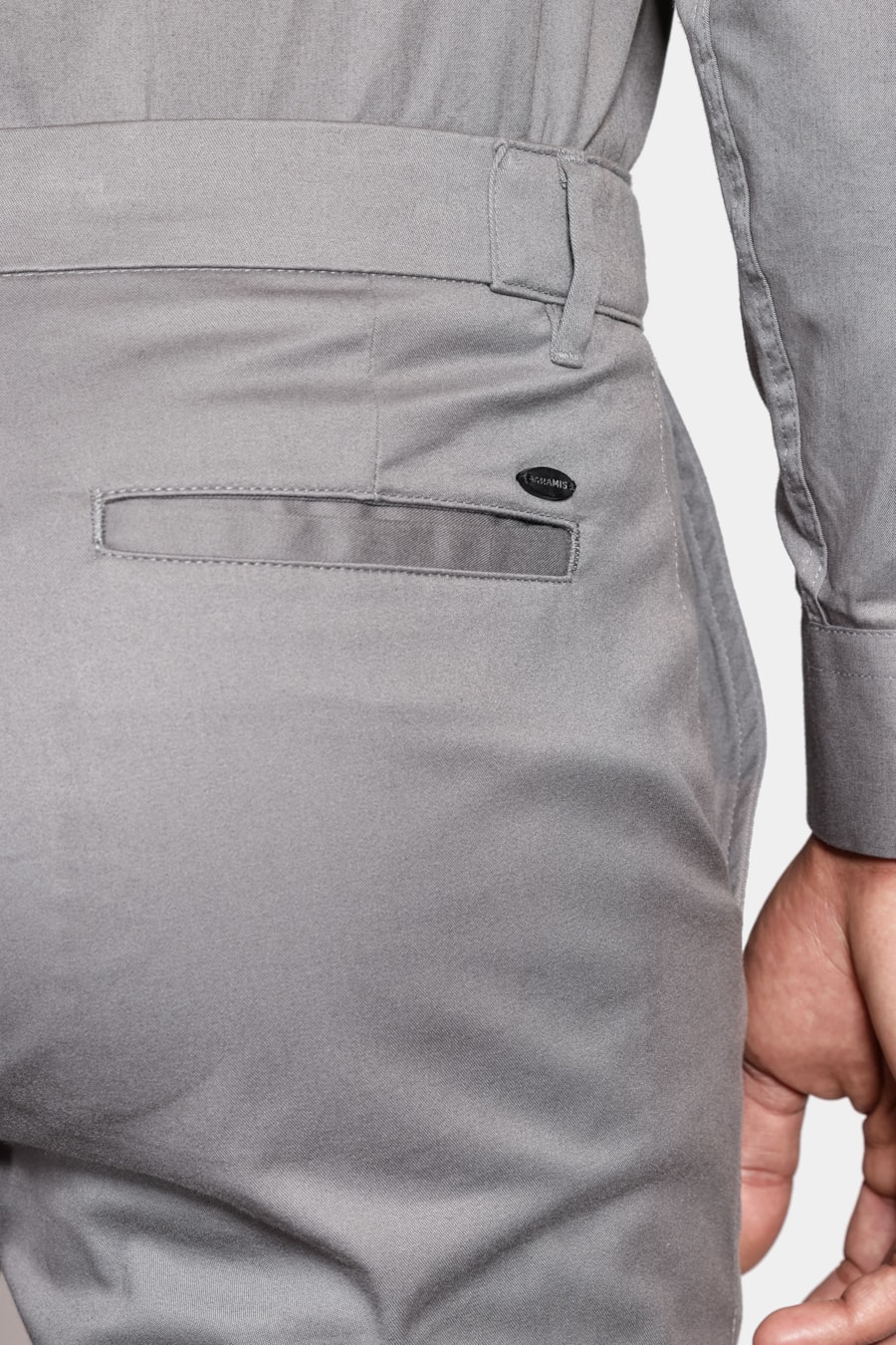 Calça Chino Estilo Moovex Cinza Grafite — foto 4 de 6