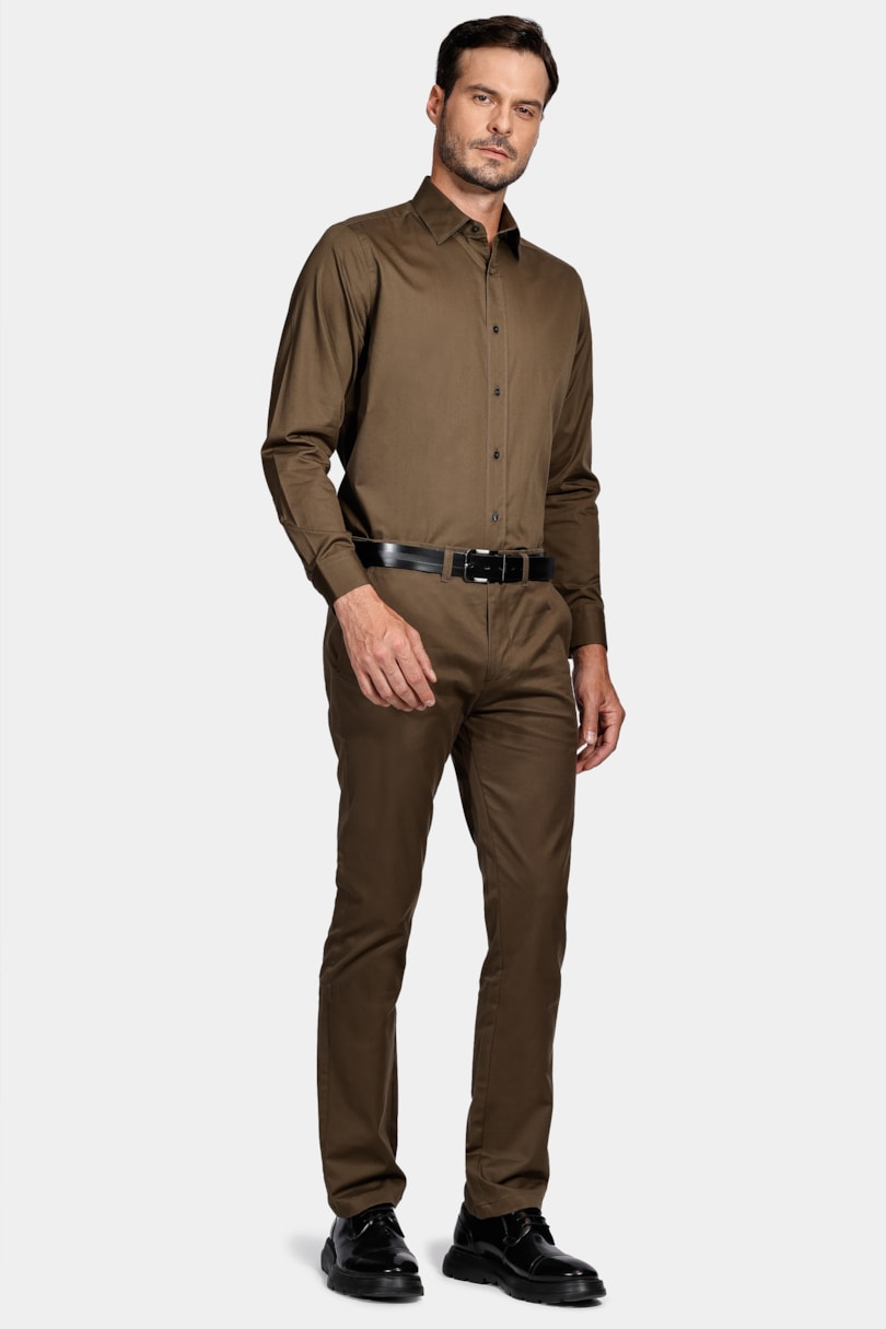 Calça Chino Estilo Moovex Verde Folha Seca