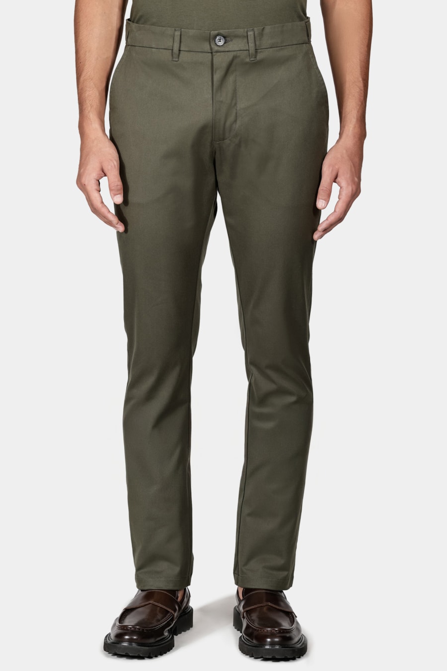 Calça Chino Estilo Moovex Verde Pantano — foto 1 de 5