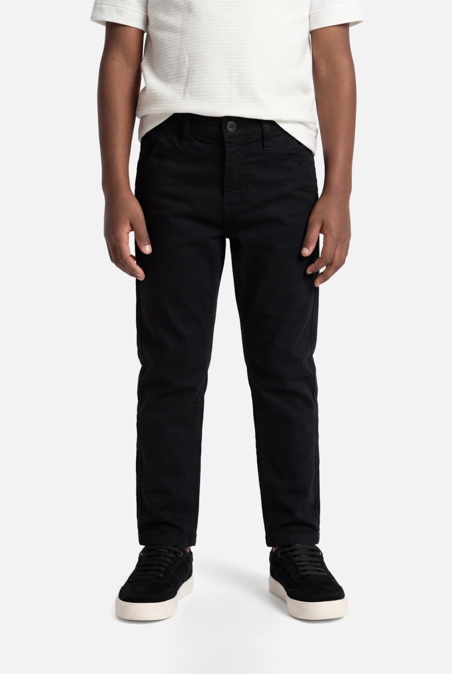 Calça Chino Infantil Bolso Reto Preto — foto 1 de 9