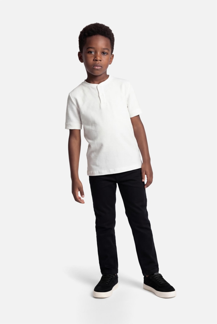 Calça Chino Infantil Bolso Reto Preto — foto 2 de 9
