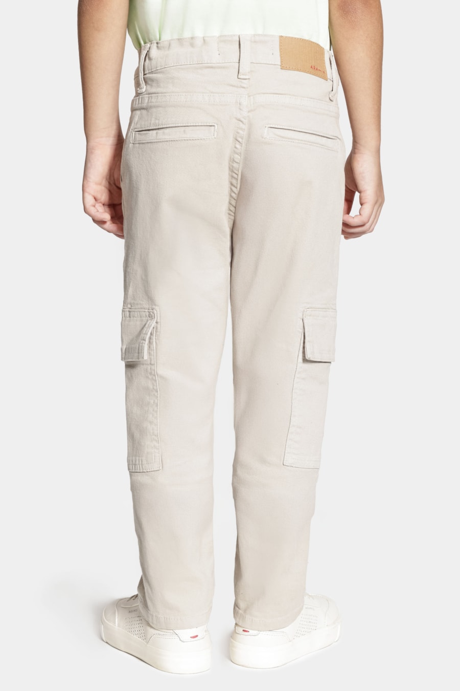 Calça Chino Infantil Color Cargo Areia — foto 5 de 7