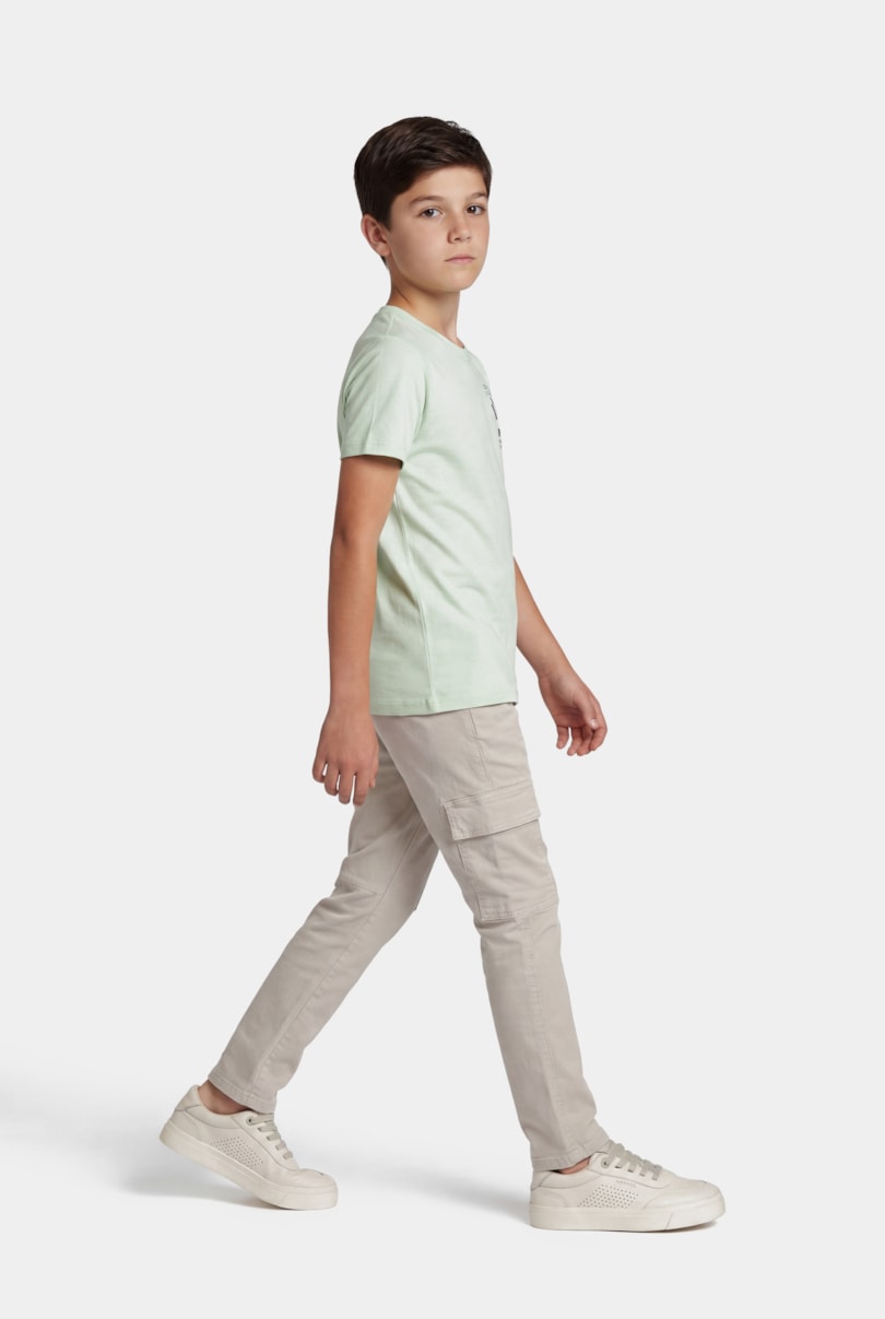 Calça Chino Infantil Color Cargo Areia