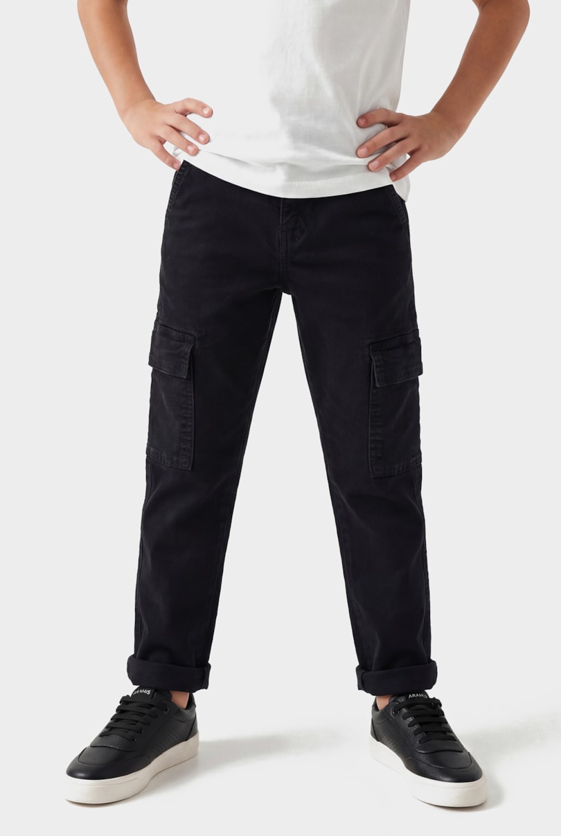 Calça Chino Infantil Color Cargo Preto