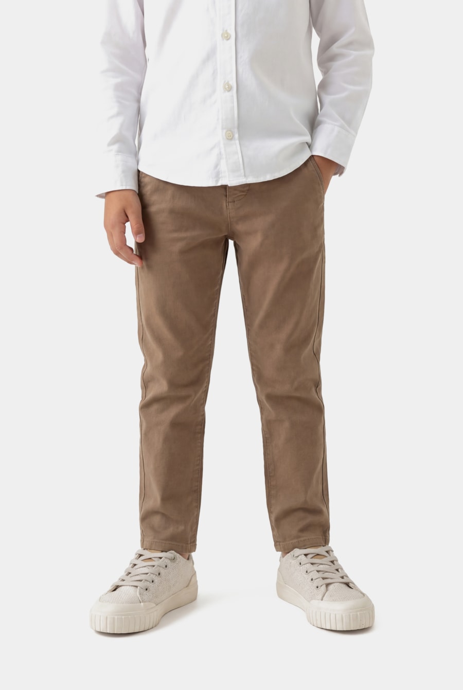 Calça Chino Infantil Color Charuto — foto 1 de 4
