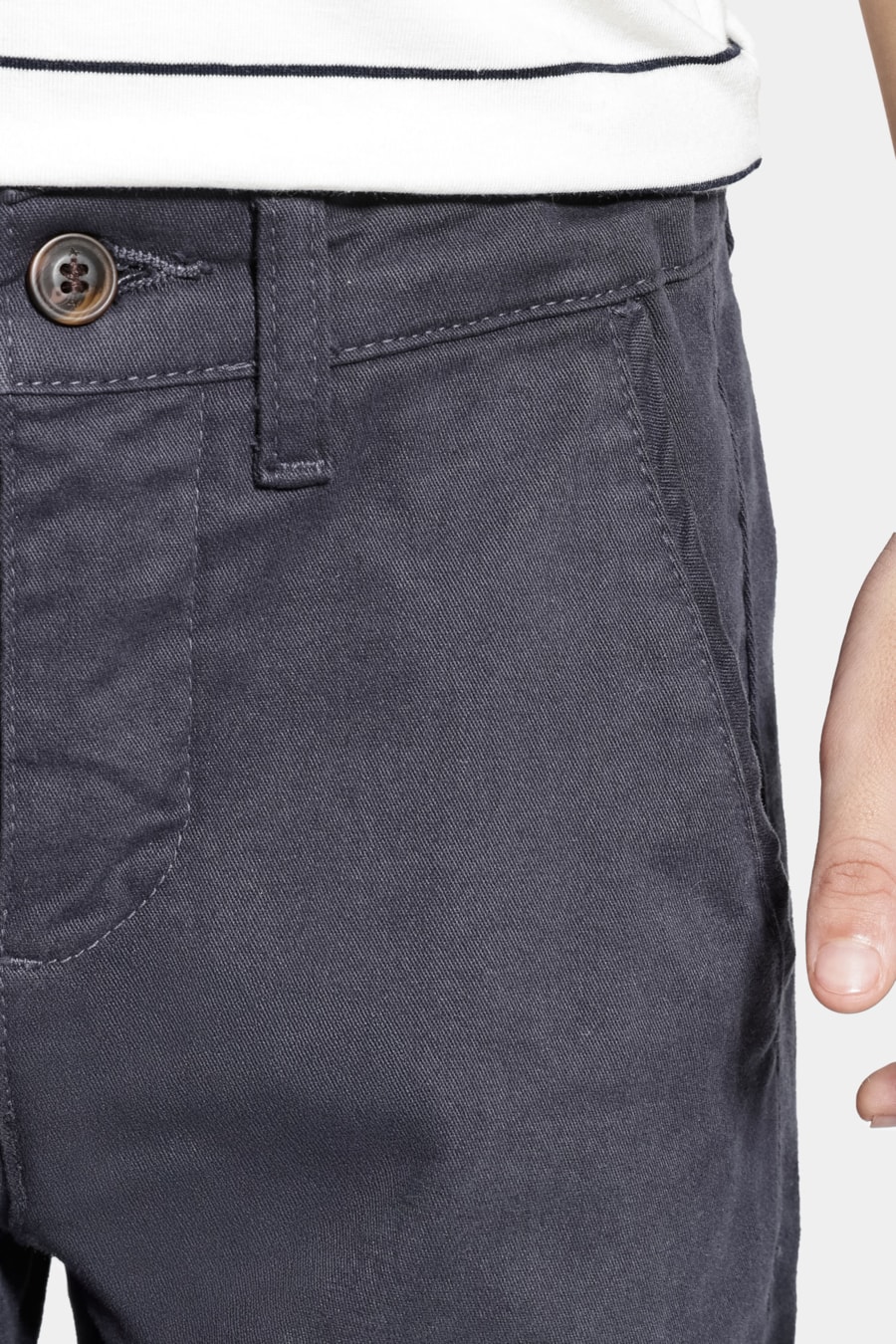 Calça Chino Infantil Color Marinho — foto 3 de 9