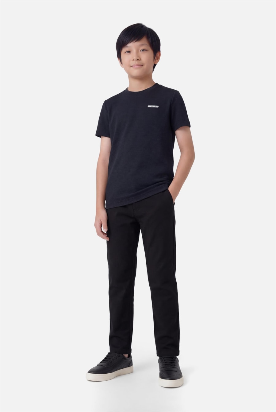 Calça Chino Infantil Knit Preto — foto 2 de 4