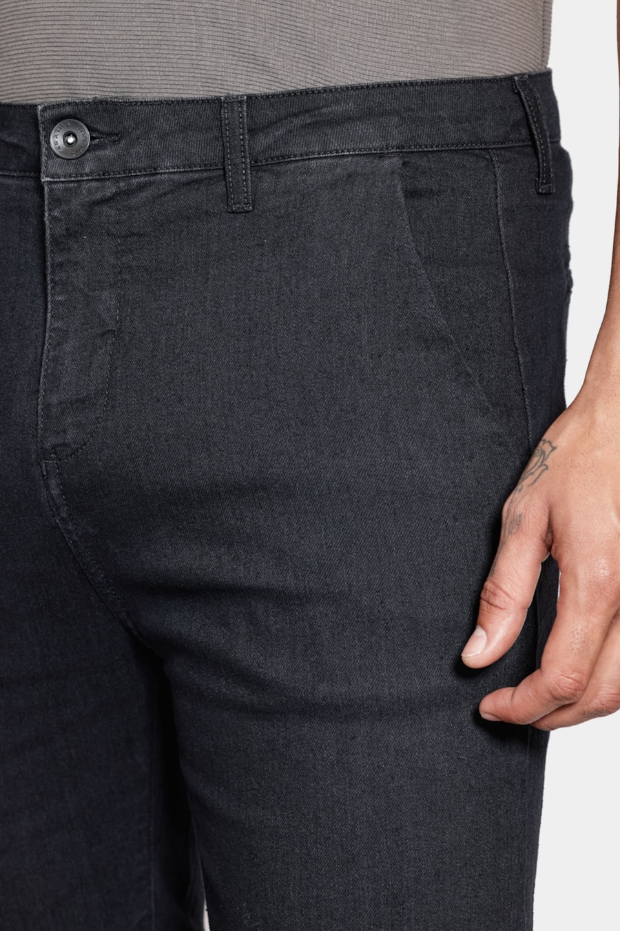 Calça Chino Jeans Regular Preto — foto 3 de 5