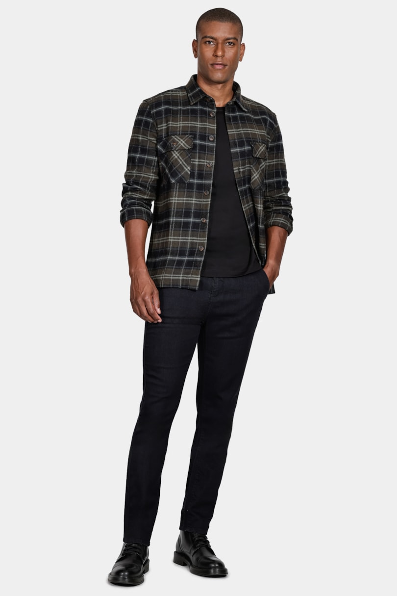 Calça Chino Jeans Slim Black Preto