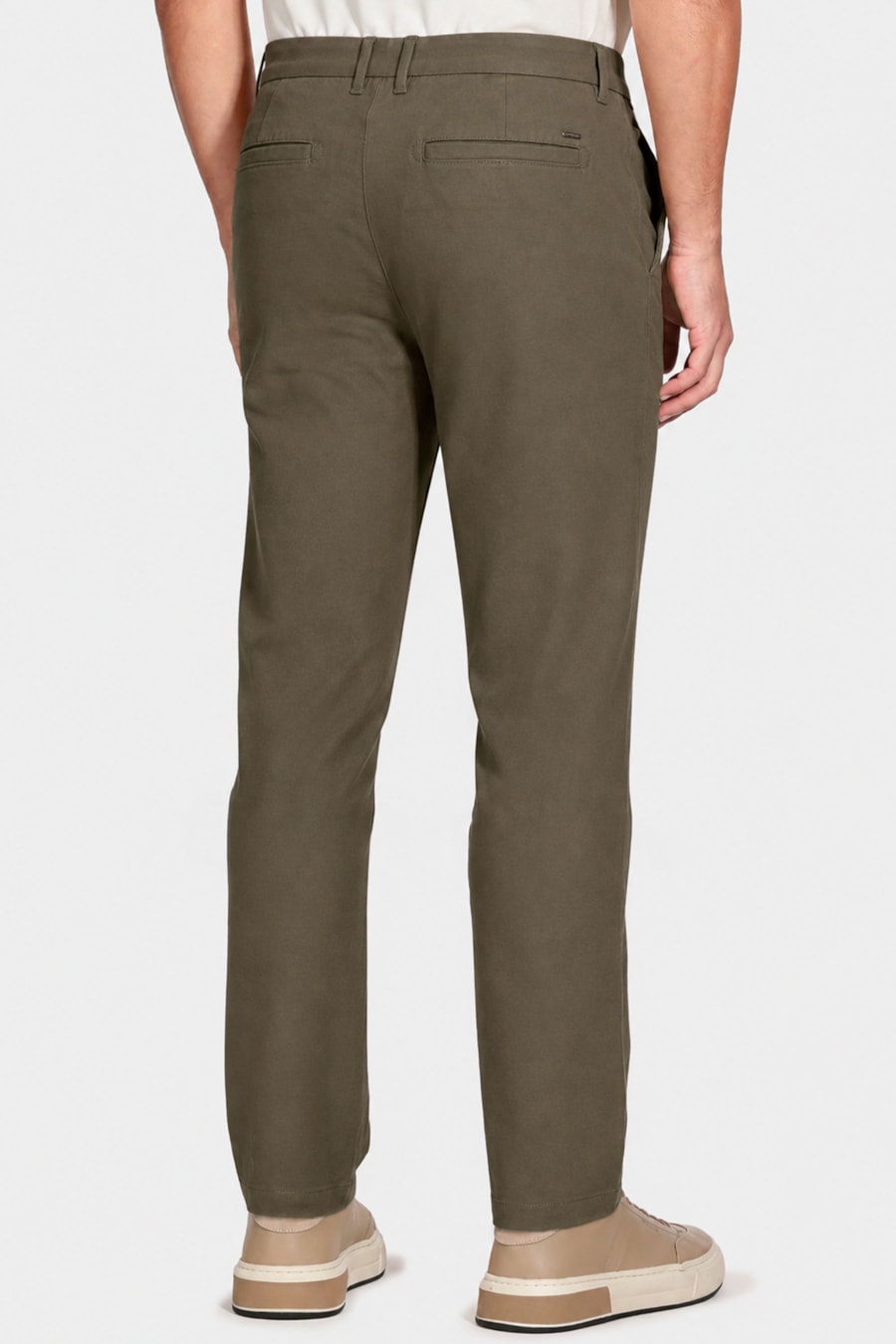 Calça Chino New Slim Twill Classic Verde Militar — foto 5 de 6