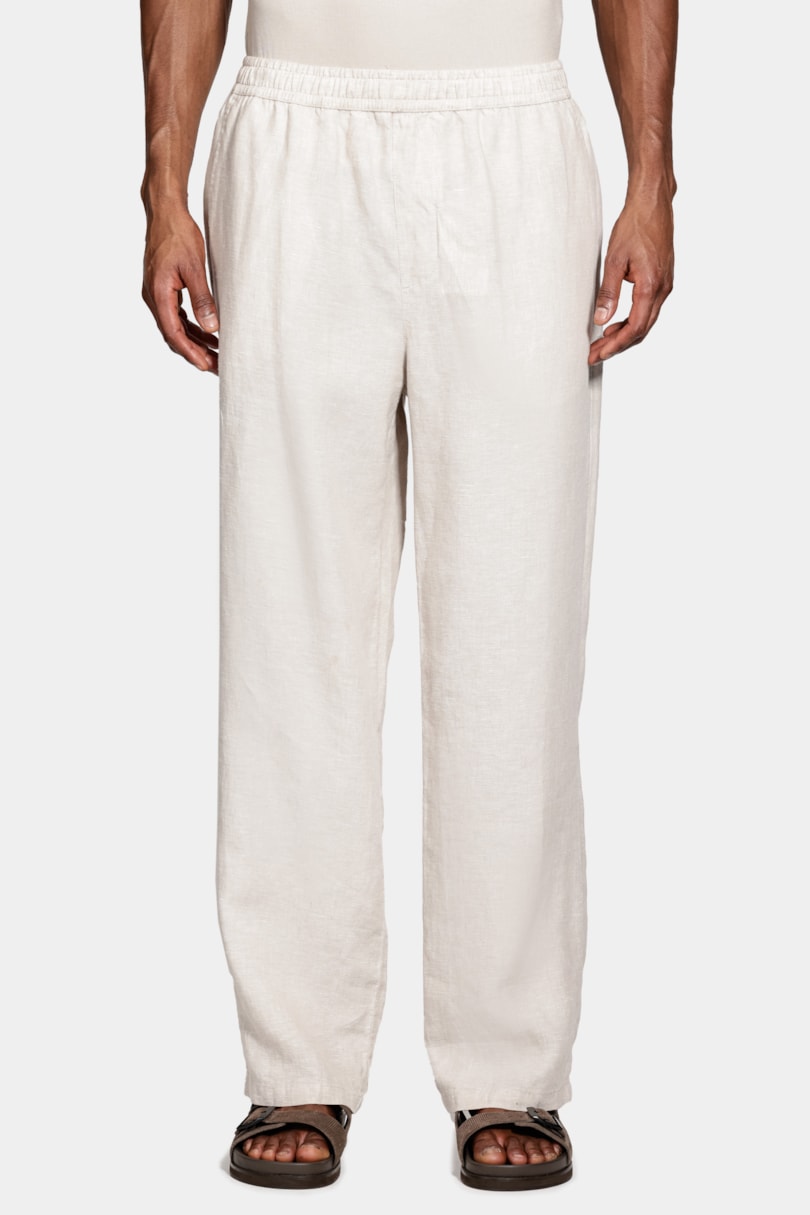 Calça Chino Relaxed Linho Areia