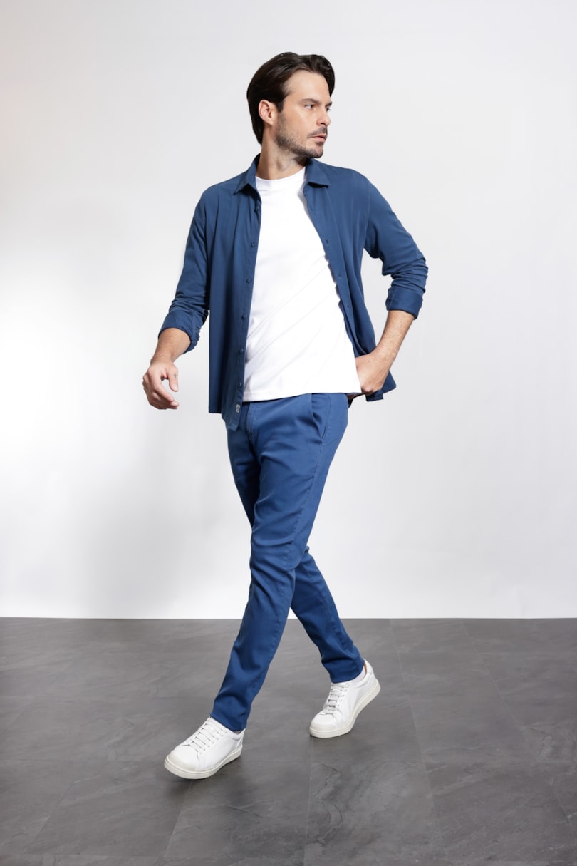 Calça Chino Skinny Antiodor Azul Indigo