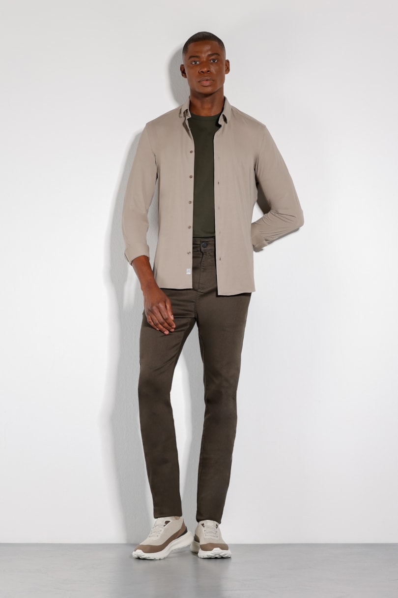 Calça Chino Skinny Antiodor Verde Militar